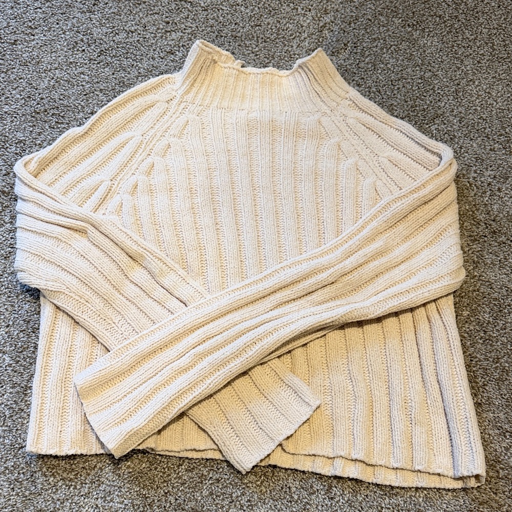 American Eagle Outfitters Cream Cowl Neck Sweater